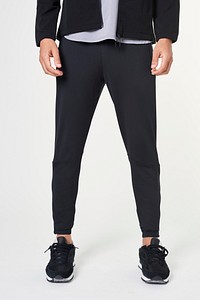 Man in black jogger pants mockup