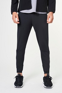 Man in black jogger pants