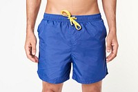 Men&#39;s swimming shorts mockup blue boardshorts 