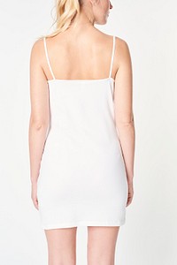 Fitted white dress mockup back view