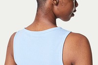 Women's blue tank top mockup 