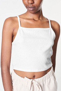 Sexy white singlet mockup top