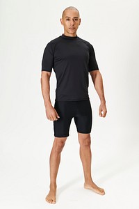 Man in a black long sleeved swimming top