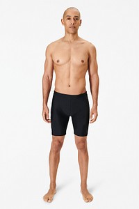 Men's black swim shots mockup black swimwear