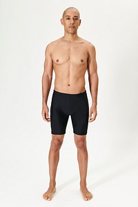 Man wearing black swimming jammers 