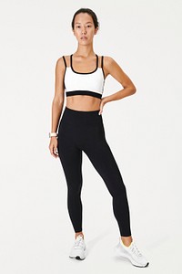 Sporty Asian woman in a sports bra mockup