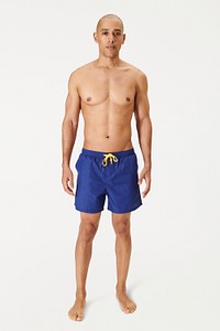 Men's swimming shorts mockup blue boardshorts 