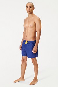 Men&#39;s swimming shorts mockup blue board shorts 