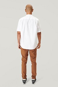 Man in a minimal white shirt mockup