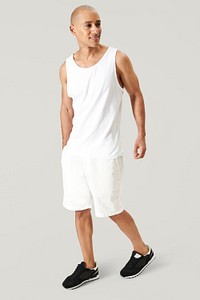 Man in a white tank top mockup