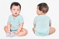 Psd baby's clothing mockup in studio