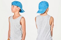 Cap mockup psd on boy model