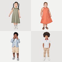 Kids psd people mockup 