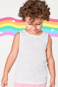 Girl's white tank top psd,mockup