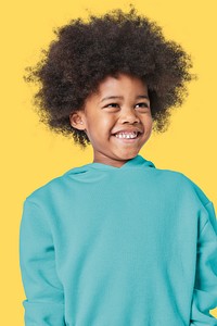 Black boy wearing sweater psd mockup in studio