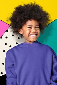 Black boy wearing sweater psd mockup