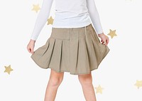 Woman in a beige skirt psd mockup