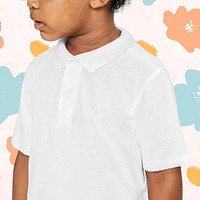 Black boy wearing white collar t shirt psd mockup in studio