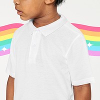 Black boy wearing white collar t shirt psd mockup studio shot
