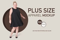 Psd plus size women&#39;s black dress advertisement template