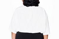 Size inclusive white shirt apparel mockup psd women's fashion