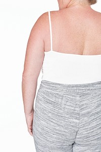 White sportswear plus size apparel women&#39;s fashion psd mockup
