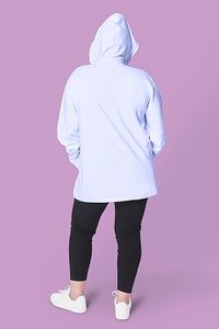 Women&#39;s hoodie mockup psd fashion shoot in studio