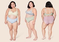 Women's plus size fashion colorful lingerie apparel mockup