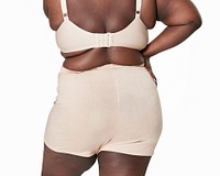 Plus size fashion beige lingerie apparel mockup