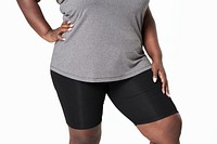 Gray and black sportswear plus size apparel women's fashion psd mockup