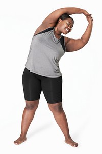 Woman workout sportswear plus size apparel women&#39;s fashion mockup psd