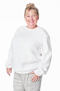 Plus size white sweatshirt apparel women's fashion