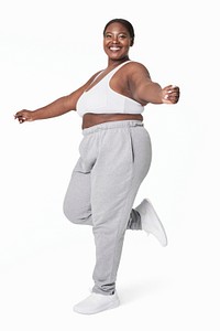 Size inclusive woman mockup  in white sportswear 