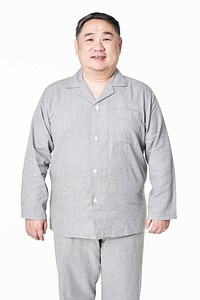 Plus size model gray sleepwear apparel mockup