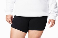 Men's white sweather and shorts psd mockup fashion shoot in studio