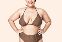 Brown bikini mockup plus size apparel fashion