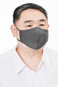 Man wearing face mask mockup psd due to covid-19 protection