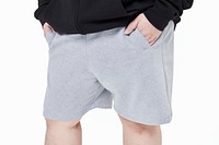 Plus size gray pants sportswear apparel men's fashion psd mockup