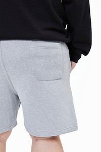 Plus size gray pants sportswear apparel men's fashion psd mockup