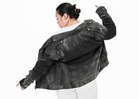 Plus size jacket apparel mockup women&#39;s fashion