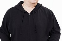 Men's black hoodie mockup psd fashion shoot in studio