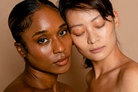 Diverse women portrait with beautiful glowing skin