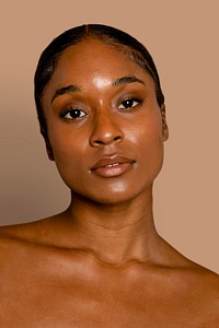 Beautiful African American woman with glowing skin