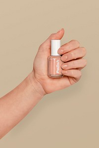 Nail polish bottle mockup, beauty product packaging psd