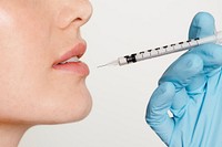 Lip filler, injectable beauty treatment at clinic 