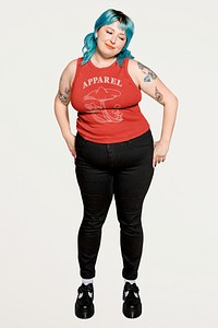 Tank top mockup, plus size fashion psd