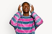 Man listening to music in headphones