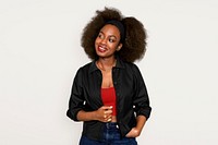 Beautiful African American woman with natural hair