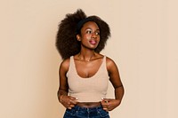 Beautiful black woman wearing tank top 