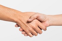Handshake gesture mockup psd for business agreement